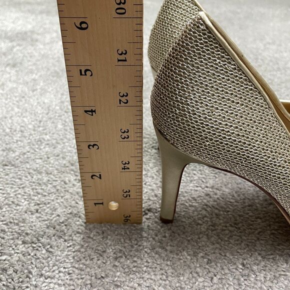 Antonio Melani Gold Sparkle Metallic Pointed Toe Heel Pump Womens 8.5M Elegant - Picture 6 of 14